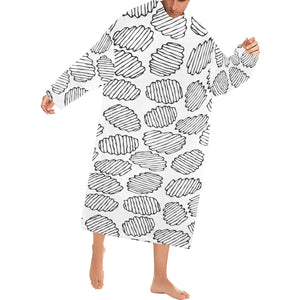 Potato Chips Pattern Print Design 03 Blanket Robe with Sleeves