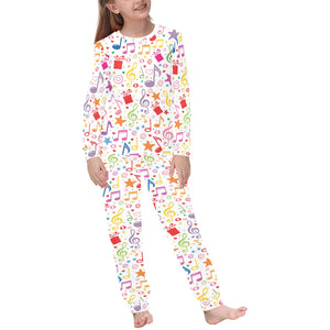 Music Notes Pattern Print Design 04 Kids' Boys' Girls' All Over Print Pajama Set