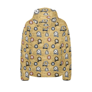 Lion Pattern Print Design 03 Kids' Boys' Girls' Padded Hooded Jacket