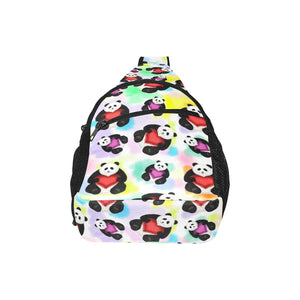 Panda Cute Heart Pattern All Over Print Chest Bag