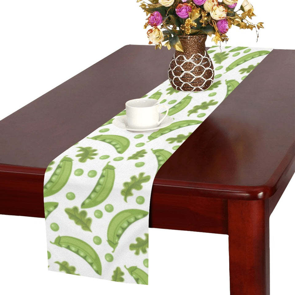 Green Peas Pattern Print Design 02 Table Runner