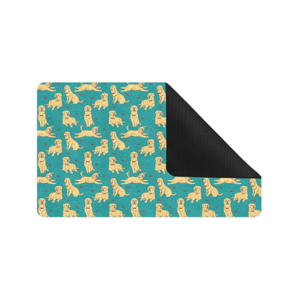 Golden Retriever Pattern Print Design 05 Doormat