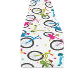 Bicycle Pattern Print Design 02 Table Runner