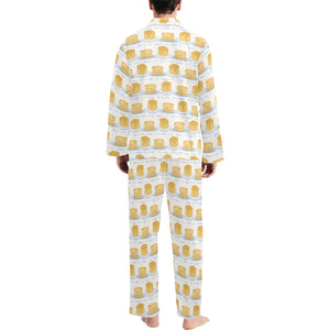 Pancake Pattern Print Design 01 Men's Long Pajama Set