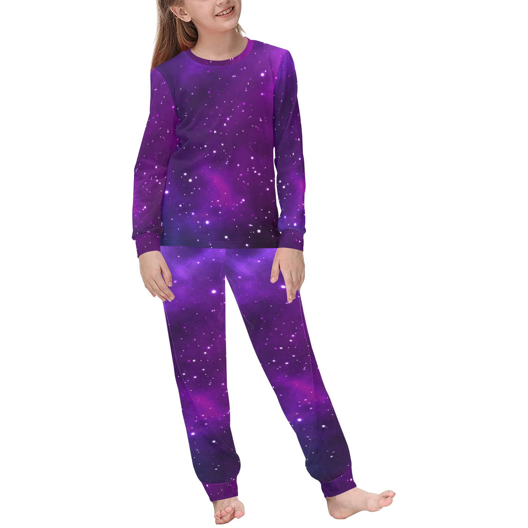 Pink Space Galaxy Pattern4 Kids' Boys' Girls' All Over Print Pajama Set