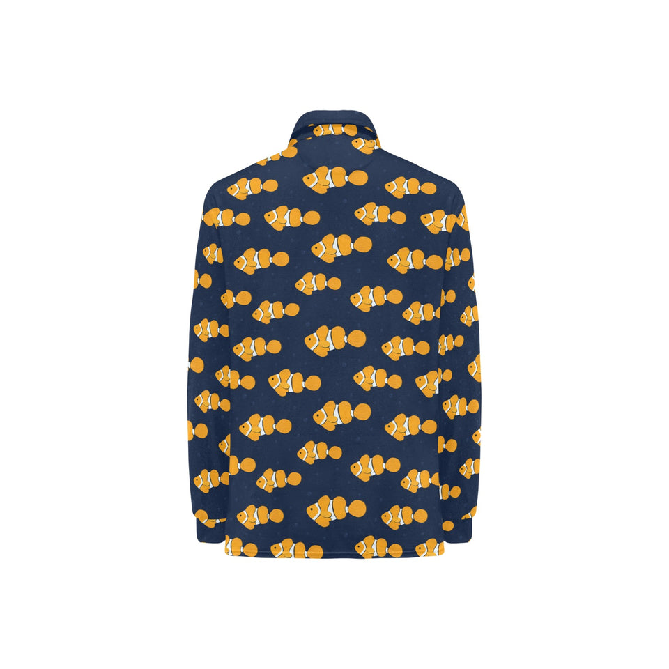 Clown Fish Pattern Print Design 01 Women's Long Sleeve Polo Shirt