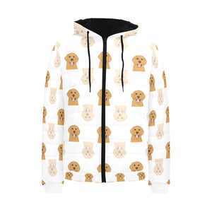 Golden Retriever Pattern Print Design 03 Men's Padded Hooded Jacket(ModelH42)