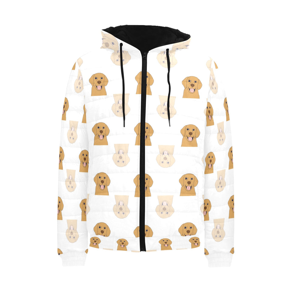 Golden Retriever Pattern Print Design 03 Men's Padded Hooded Jacket(ModelH42)