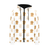 Golden Retriever Pattern Print Design 03 Men's Padded Hooded Jacket(ModelH42)