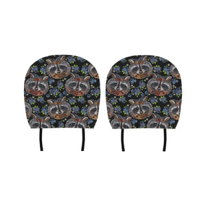 Raccoon Blueburry Pattern Car Headrest Cover