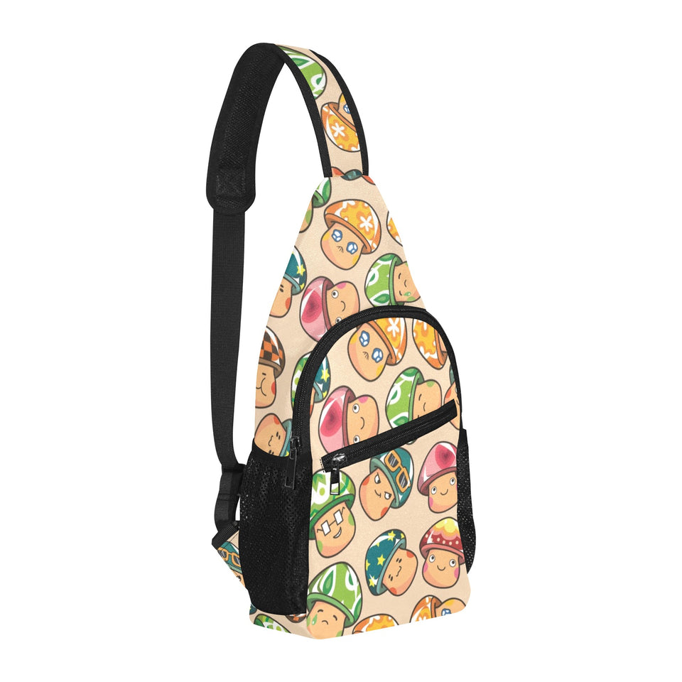 Mushroom Pattern All Over Print Chest Bag