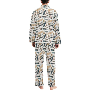 Skate Board Pattern Print Design 01 Men's Long Pajama Set