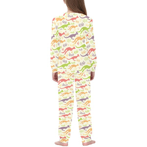 Colorful Kangaroo Pattern Kids' Boys' Girls' All Over Print Pajama Set