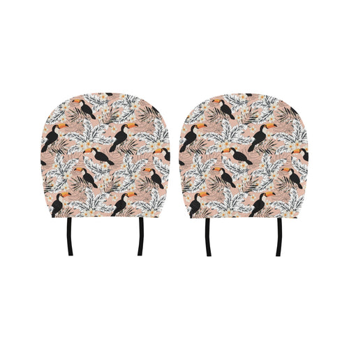 Toucan Theme Pattern Car Headrest Cover