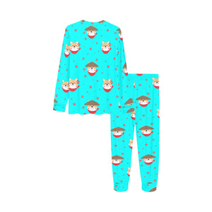 Shiba Inu Japanese Hat Pattern Kids' Boys' Girls' All Over Print Pajama Set