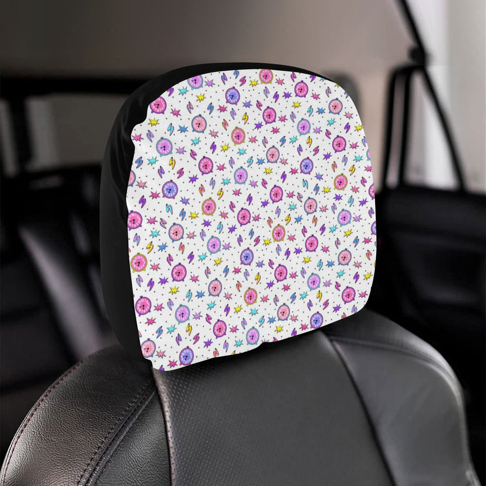 Alarm Clock Pattern Car Headrest Cover