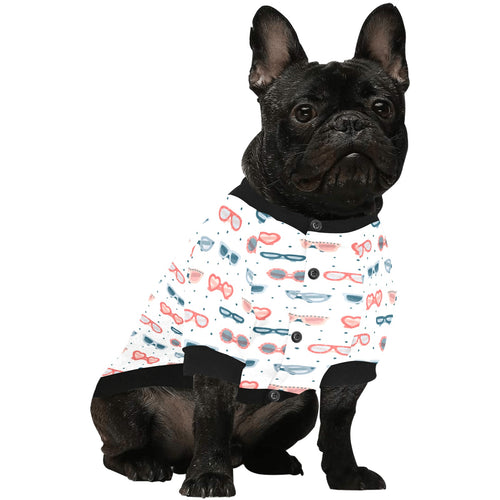 Sun Glasses Pattern Print Design 02 All Over Print Pet Dog Round Neck Fuzzy Shirt