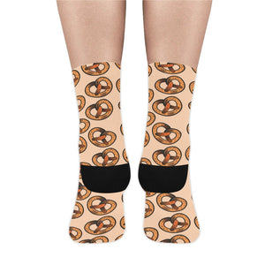 Pretzels Pattern Print Design 02 Crew Socks