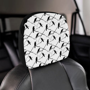 Crow Pattern Background Car Headrest Cover