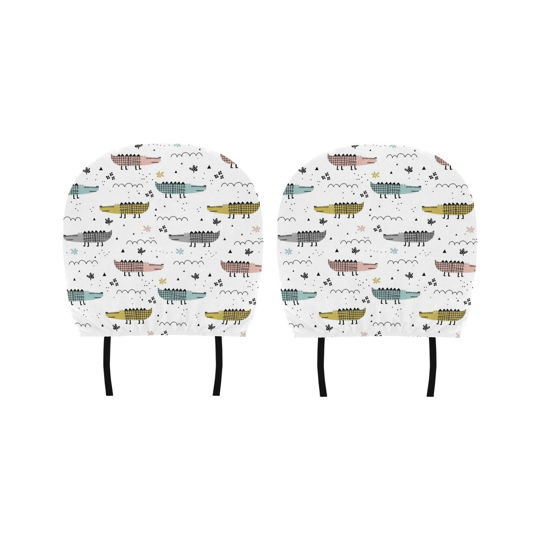 Cute Crocodile Pattern Car Headrest Cover