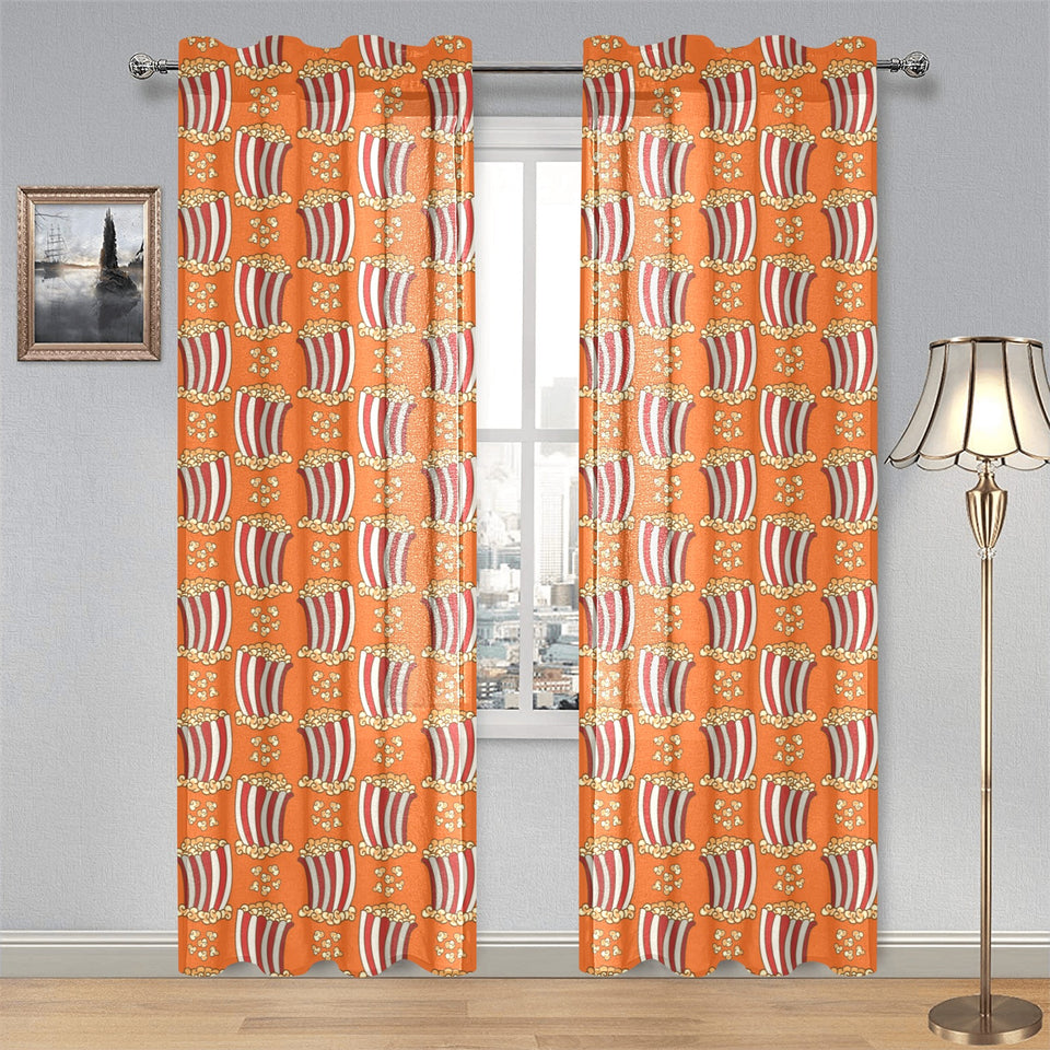 Popcorn Pattern Print Design 05 Gauze Curtain