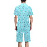 Piano Pattern Print Design 01 Men's V-Neck Short Pajama Set