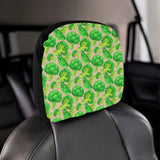 Broccoli Pattern Pink background Car Headrest Cover