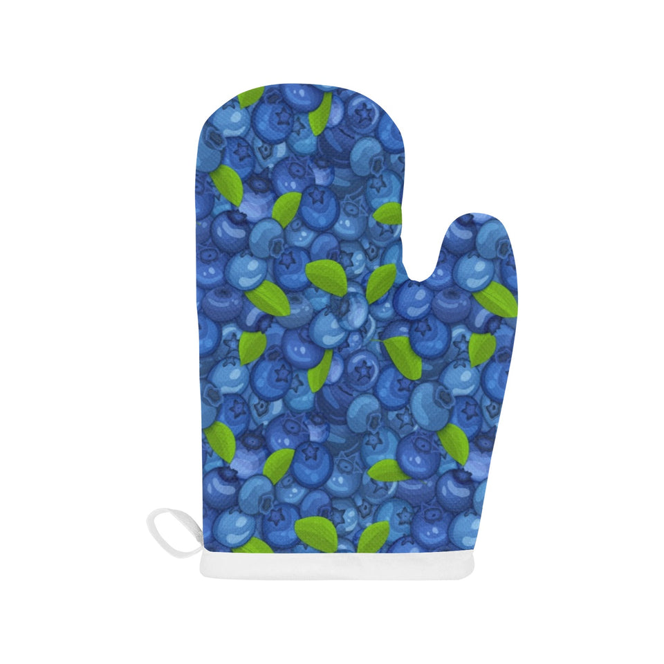 Blueberry Pattern Background Heat Resistant Oven Mitts