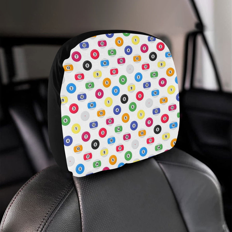 Billiard Ball Pattern Print Design 04 Car Headrest Cover