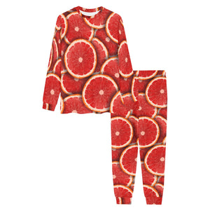 Sliced Grapefruit Pattern Background Men's All Over Print Pajama