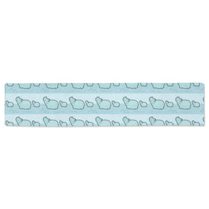 Hippopotamus Pattern Print Design 02 Table Runner