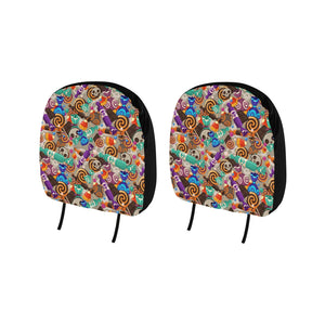 Halloween Candy Pattern Car Headrest Cover