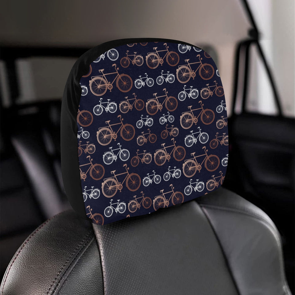 Bicycle Pattern Print Design 01 Car Headrest Cover