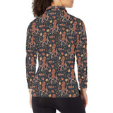 Octopus Pattern Women's Long Sleeve Polo Shirt