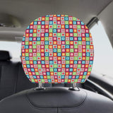 Rainbow Rectancular Pattern Car Headrest Cover