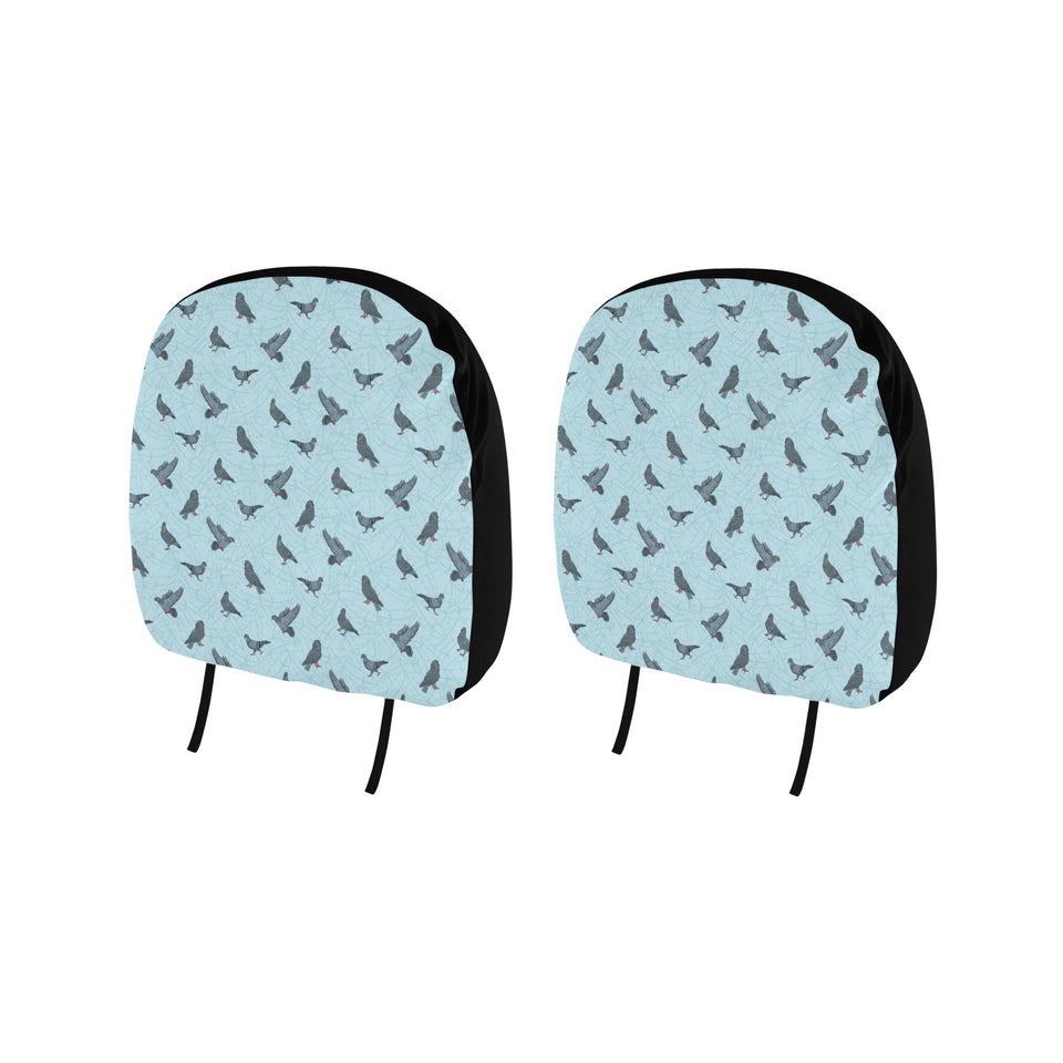 Pigeon Pattern Print Design 02 Car Headrest Cover