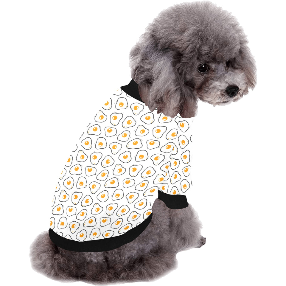 Fried Eggs Pattern Print Design 05 All Over Print Pet Dog Round Neck Fuzzy Shirt