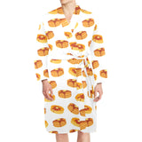 Pancake Pattern Print Design 04 Men's Long Sleeve Belted Night Robe