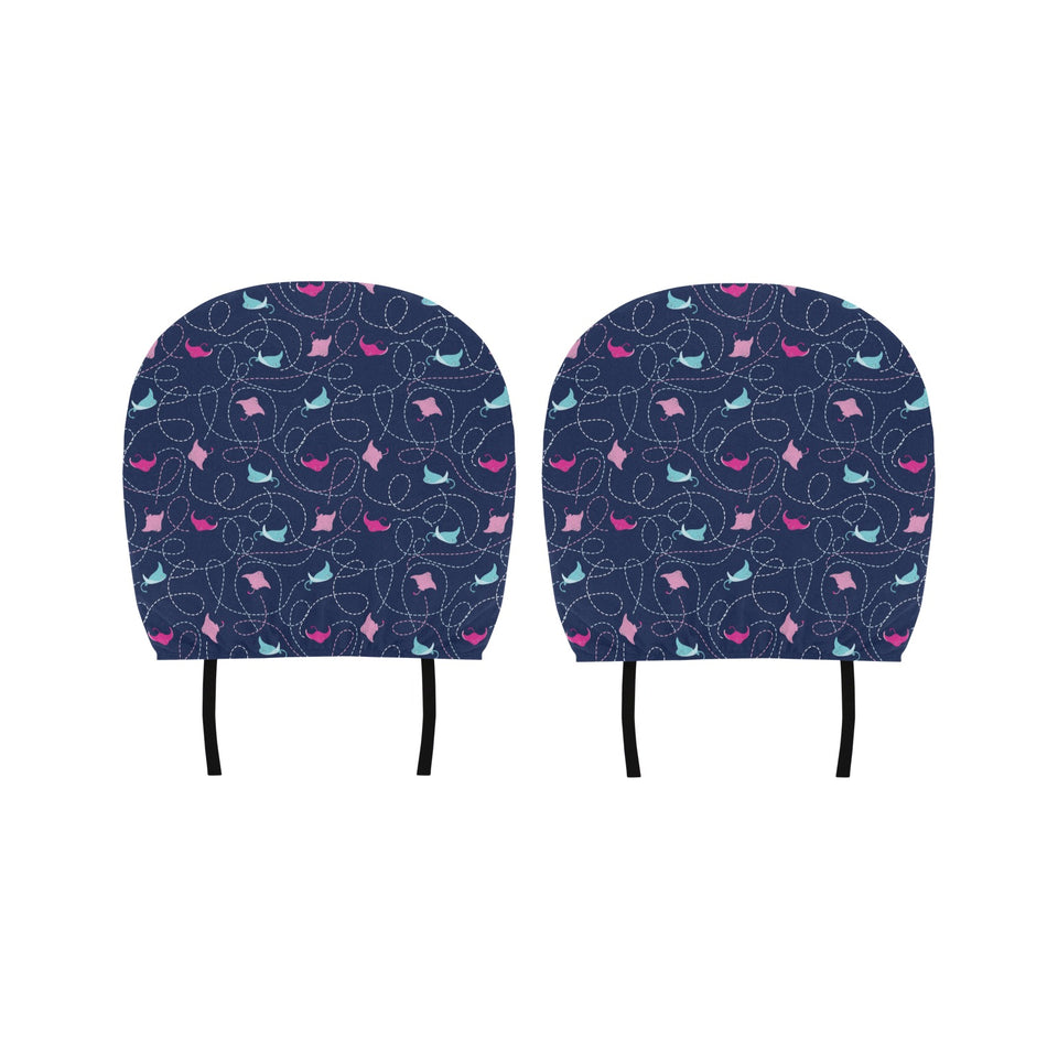 Stingray Pattern Print Design 05 Car Headrest Cover