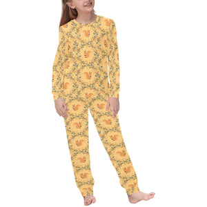 Squirrel Pattern Print Design 01 Kids' Boys' Girls' All Over Print Pajama Set