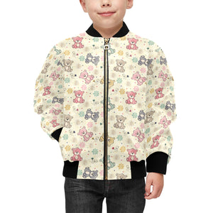 Teddy Bear Pattern Print Design 05 Kids' Boys' Girls' Bomber Jacket