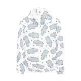 Hippopotamus Pattern Print Design 01 Men's Padded Hooded Jacket(ModelH42)