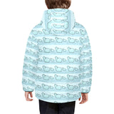 Hippopotamus Pattern Print Design 02 Kids' Boys' Girls' Padded Hooded Jacket