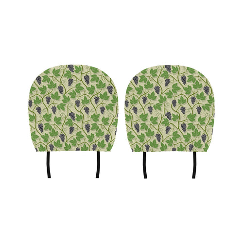 Grape Leaves Pattern Car Headrest Cover