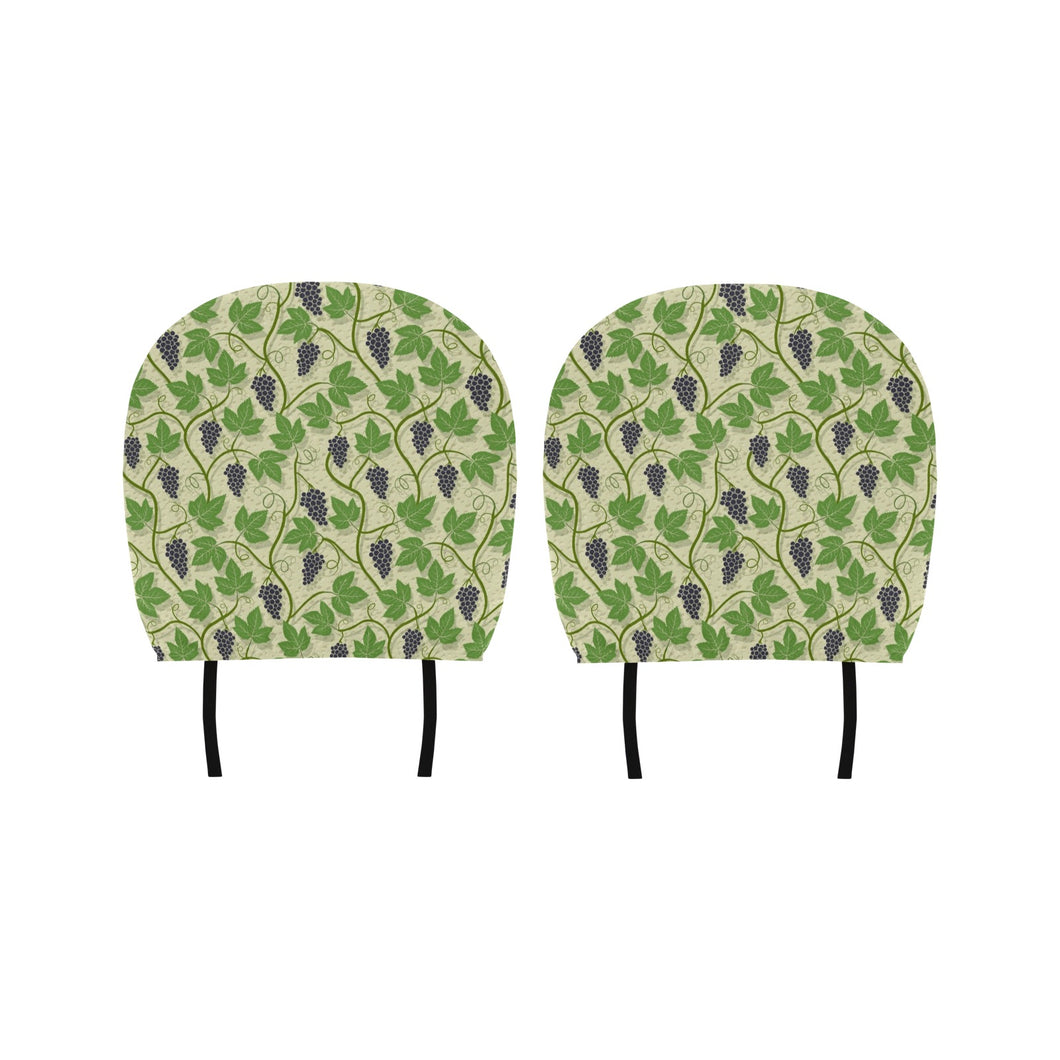 Grape Leaves Pattern Car Headrest Cover