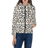 Popcorn Pattern Print Design 02 Women's Padded Hooded Jacket