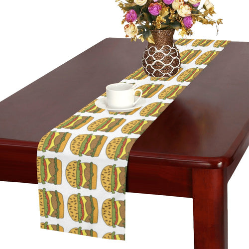 Hamburger Pattern Print Design 05 Table Runner