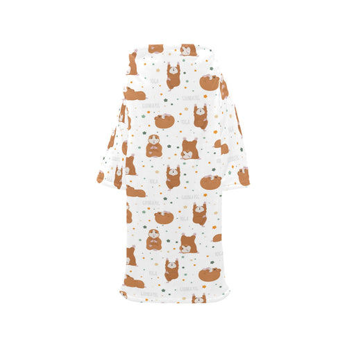 Guinea Pig Pattern Print Design 01 Blanket Robe with Sleeves