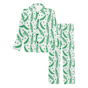 Green Peas Pattern Print Design 01 Men's Long Pajama Set