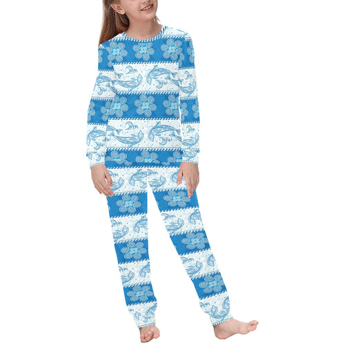 Dolphin Tribal Pattern Kids' Boys' Girls' All Over Print Pajama Set